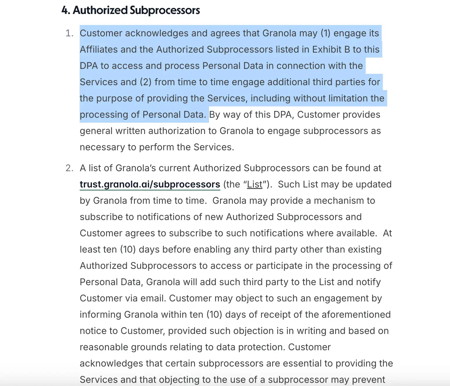 Granola Data Processing